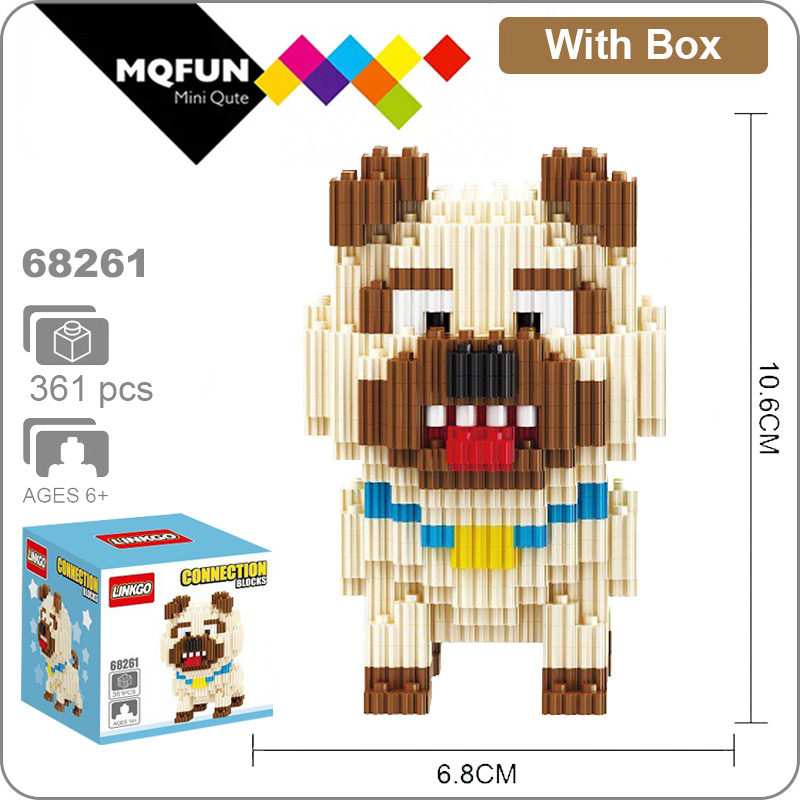 Linkgo Funny cartoon micro diamond building block Animal dog rabbit diamond assemble toys action figures bricks for kids gifts alx