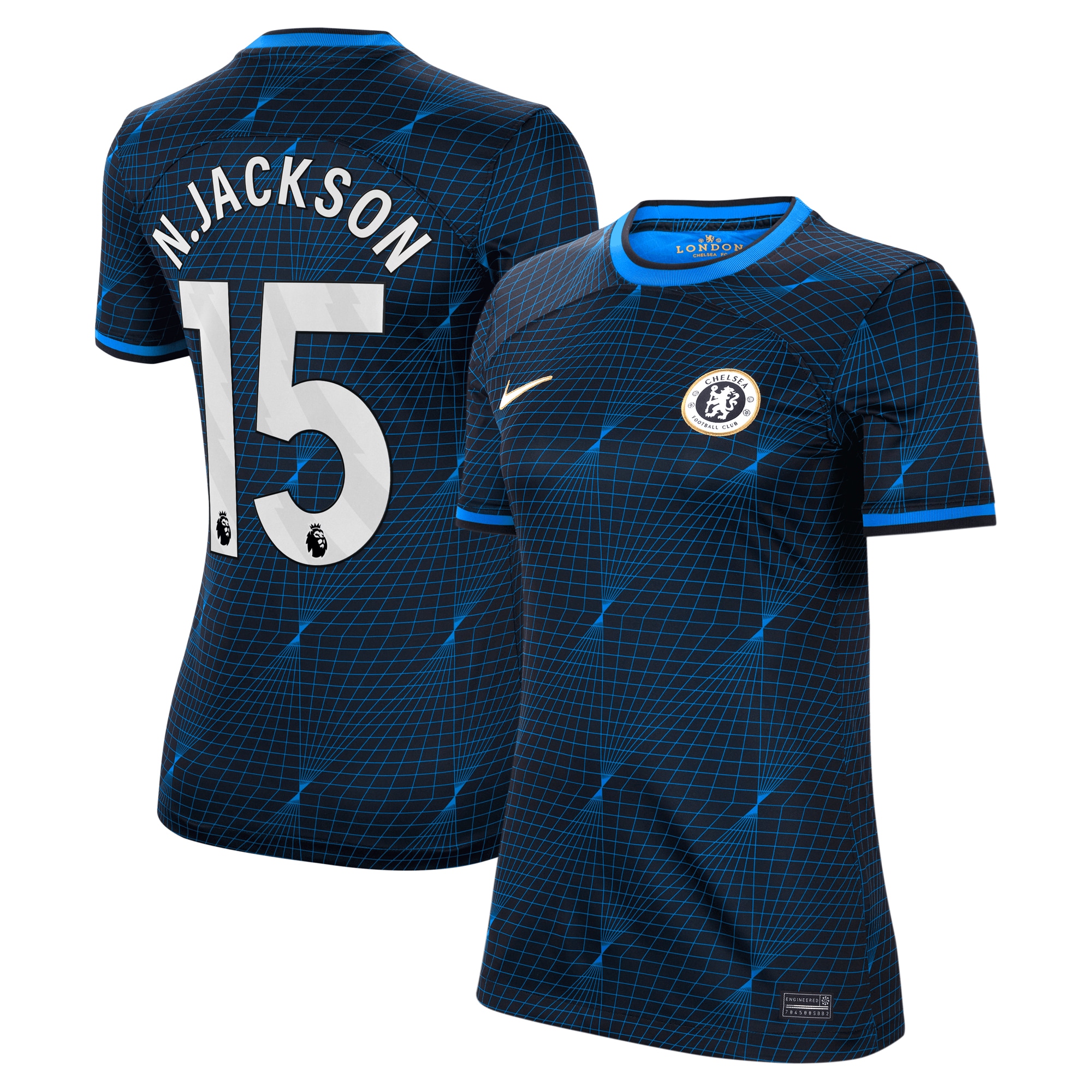 Nicolas Jackson Chelsea Women's 2023/24 Away Stadium Replica Player Jersey – Navy