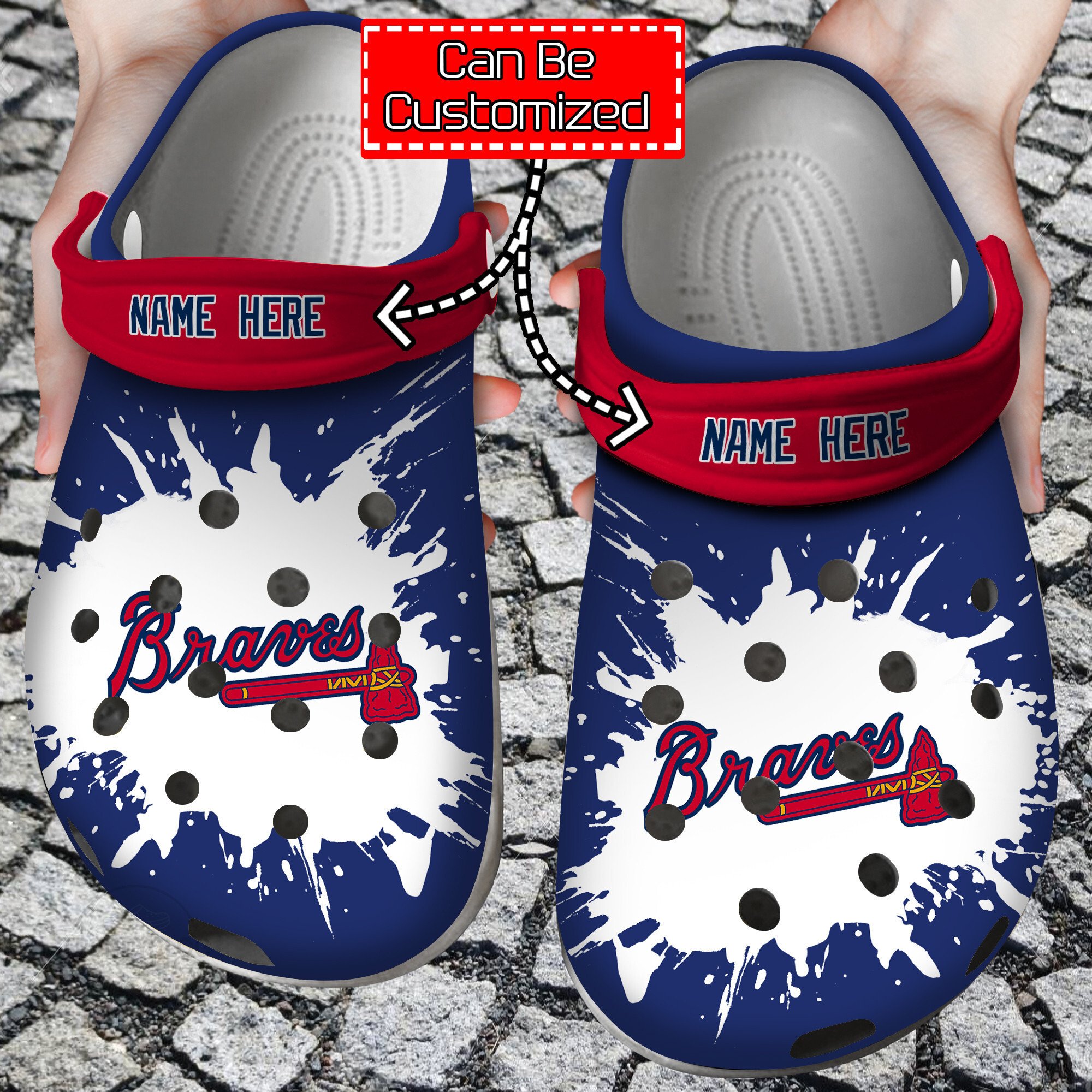 Personalized Name  Logo Baseball Team Color Splash Crocss Clog Shoes