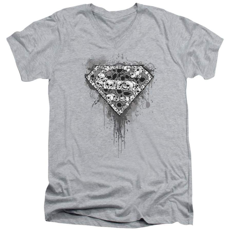 Superman Many Super Skulls Men’s V-Neck T-Shirt