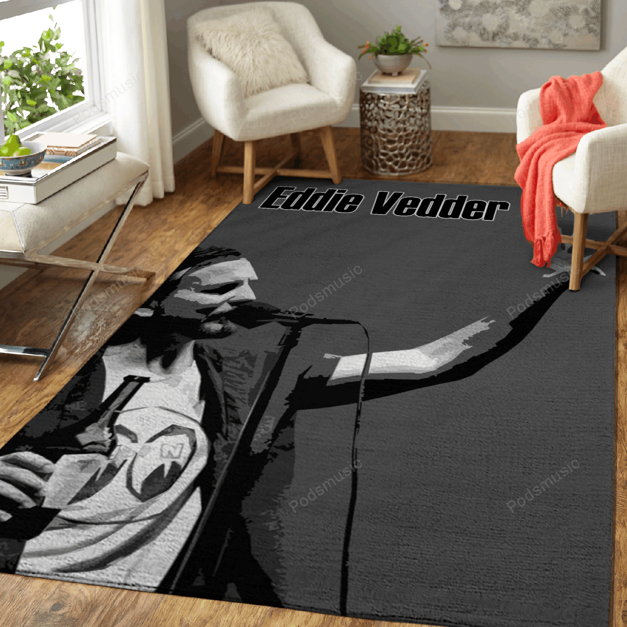 eddie vedder 1 – Music Artwork Art For Fans Area Rug Carpet