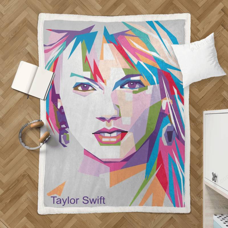 Taylor Swift Pop Art – Pop Art Sherpa Fleece Blanket