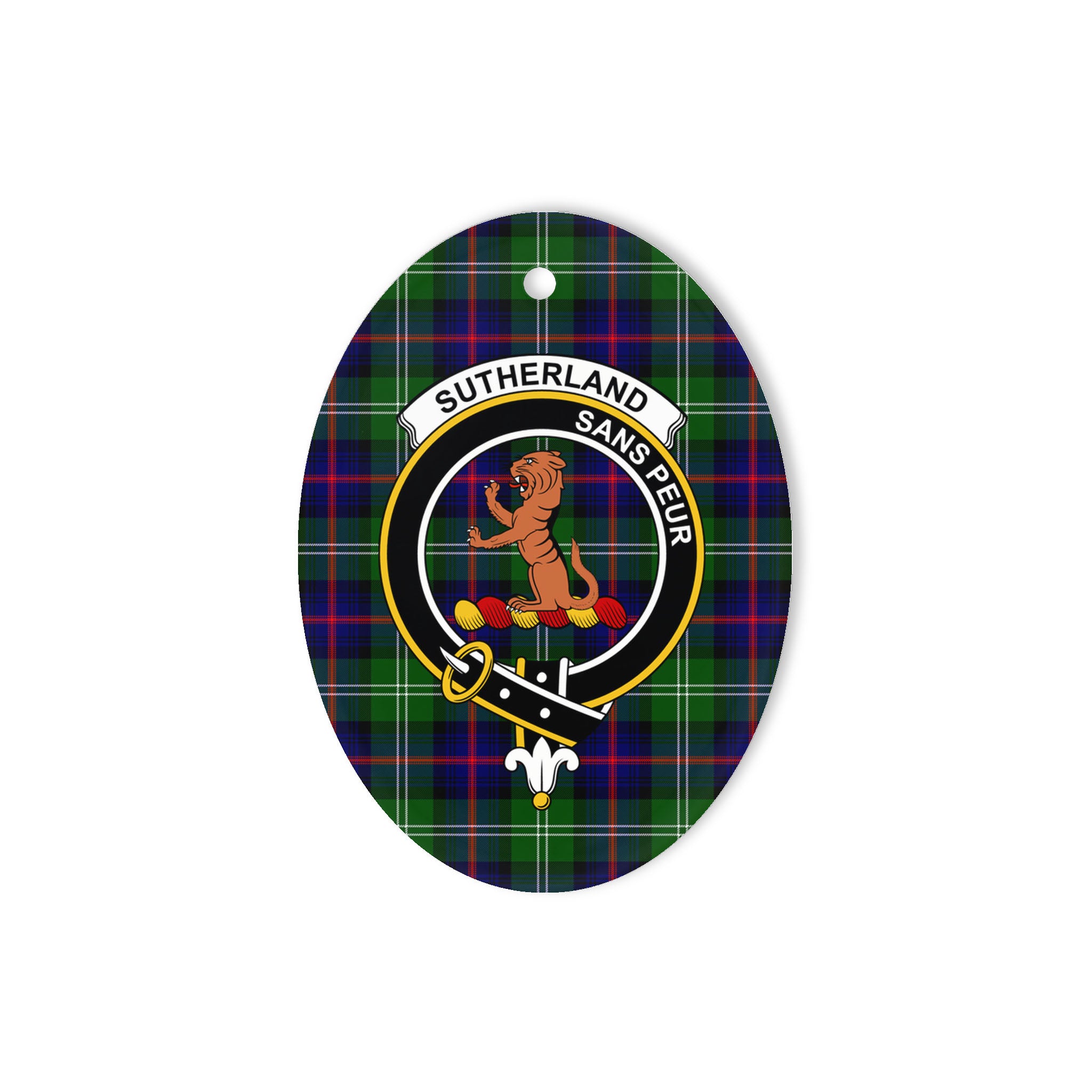 Sutherland Ii Scottish Clan Plaid Ornament Gift. Christmas Tree Ornament Sutherland Ii Clan Tartan Ornament Great Christmas Ornaments Gift Oval Ornament