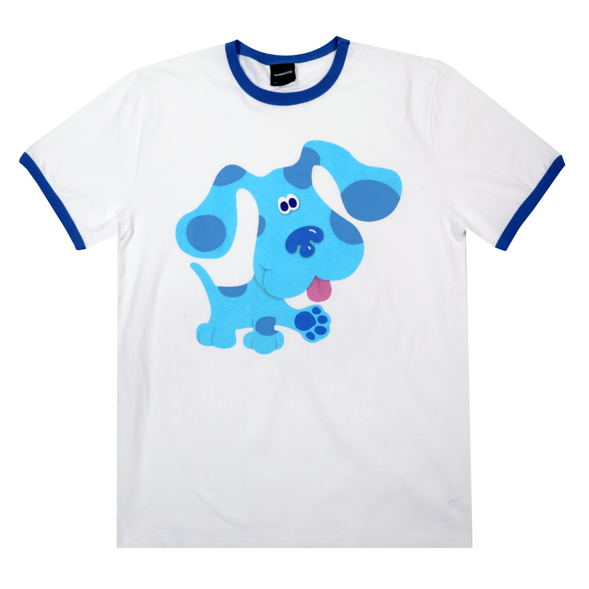 Blue Character Shot White Tee