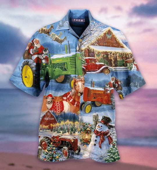 Christmas Farm Hawaii Shirt For Men Women Ha38288