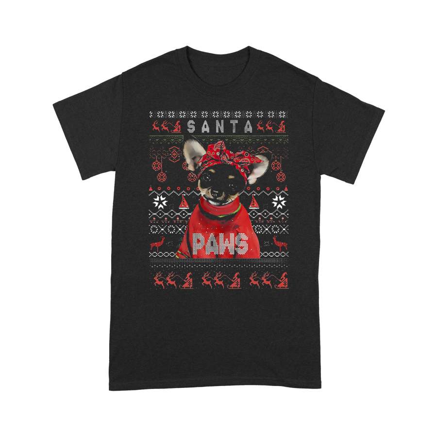 Chihuahua Santa Paws Ugly Christmas T-shirt