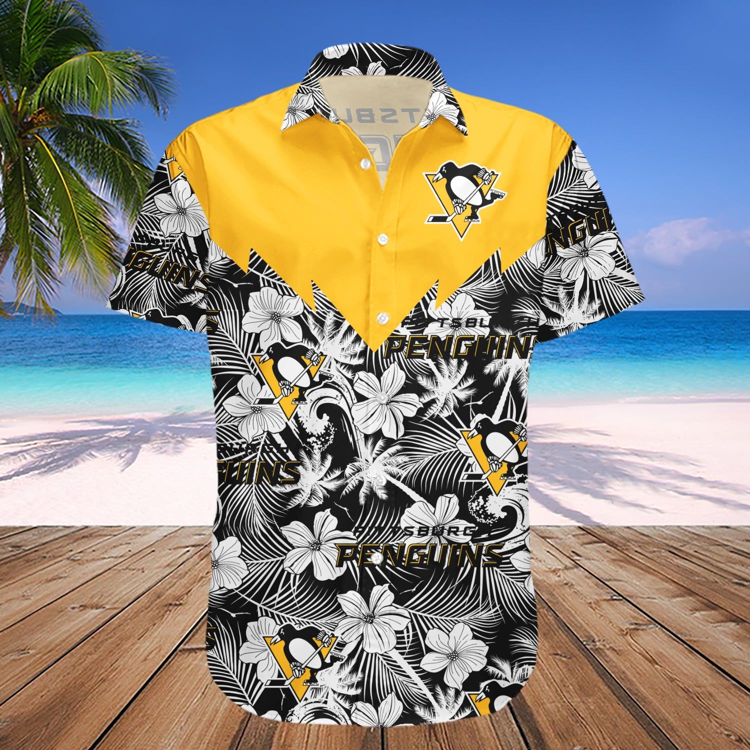 Pittsburgh Penguins Hawaii Shirt Tropical Seamless- Nhl