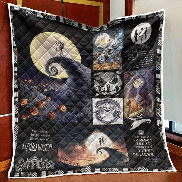 The Nightmare Before Christmas Quilt Black Queen