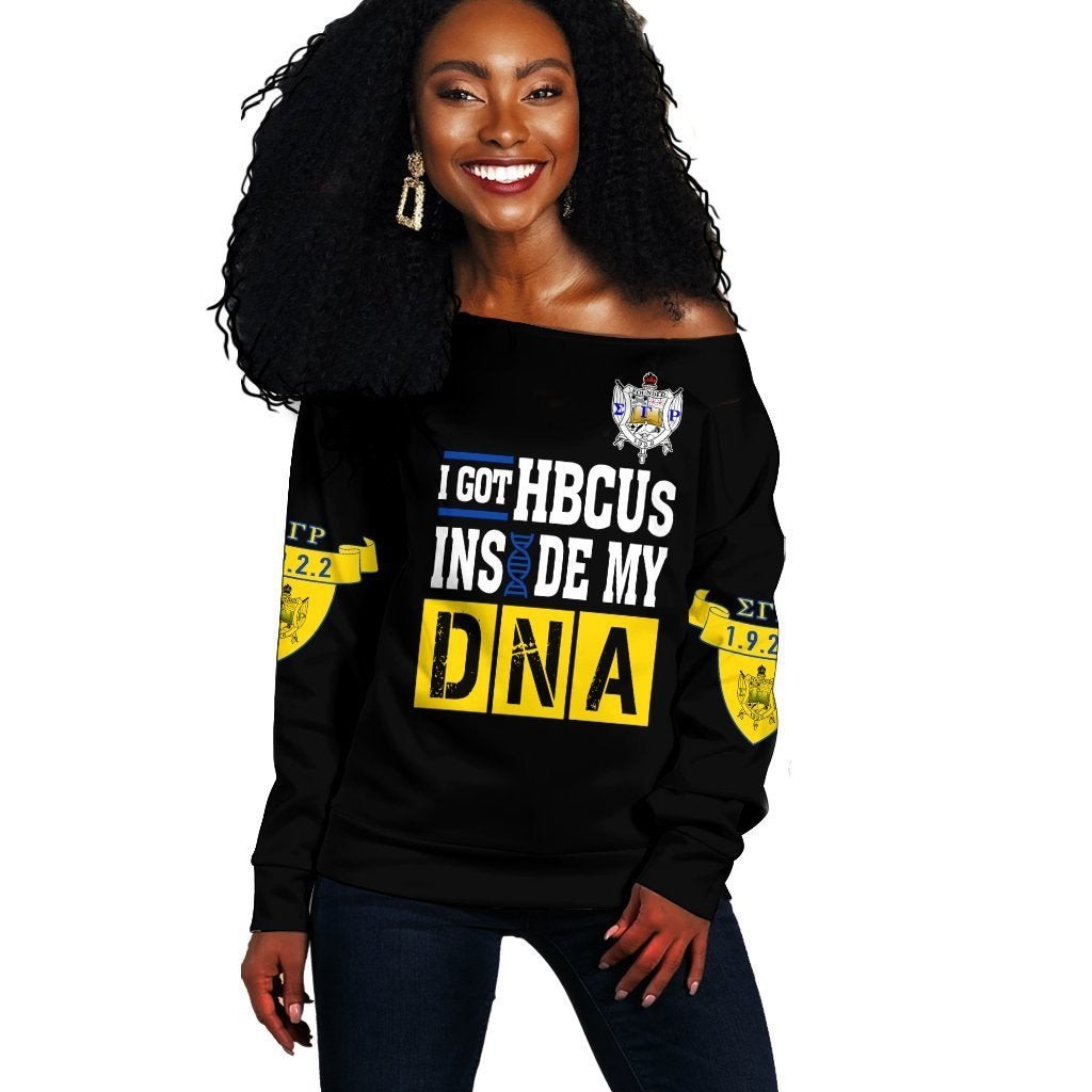 Sorority Sweatshirt – Sigma Gamma Rho Hbcu Dna Off Shoulder