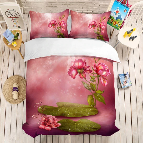 Cartoon Teen Bedding Collection 3D Rabbit Pumpkin Butterfly Mushroom Printing Bedroom Duvet Cover Double Queen King Bedding