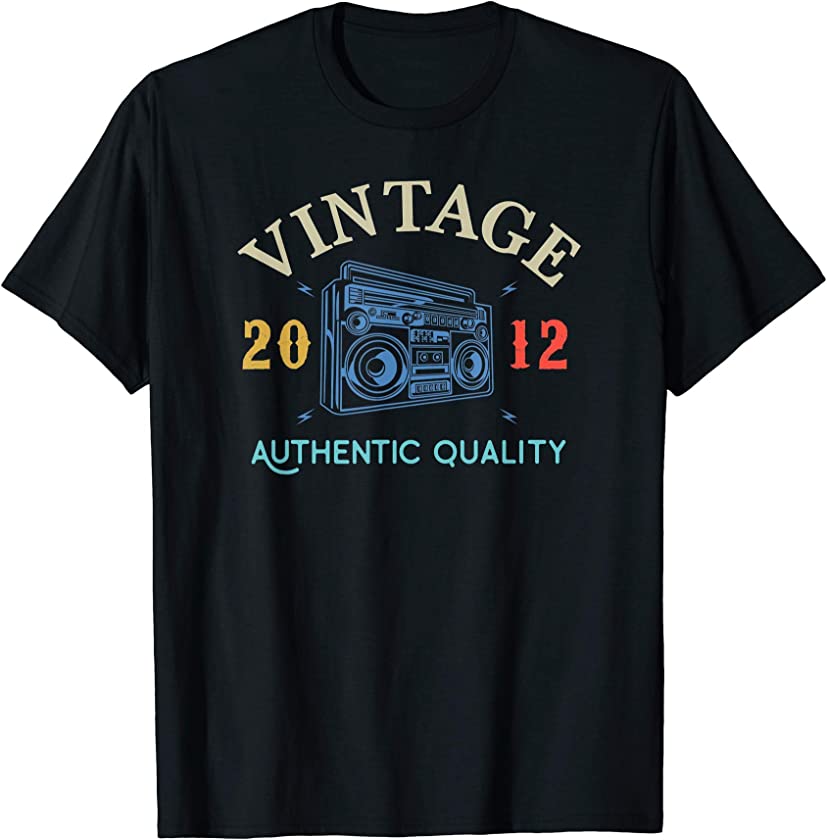 9 Years Old 2012 Vintage 9th Birthday Anniversary Gift T-Shirt