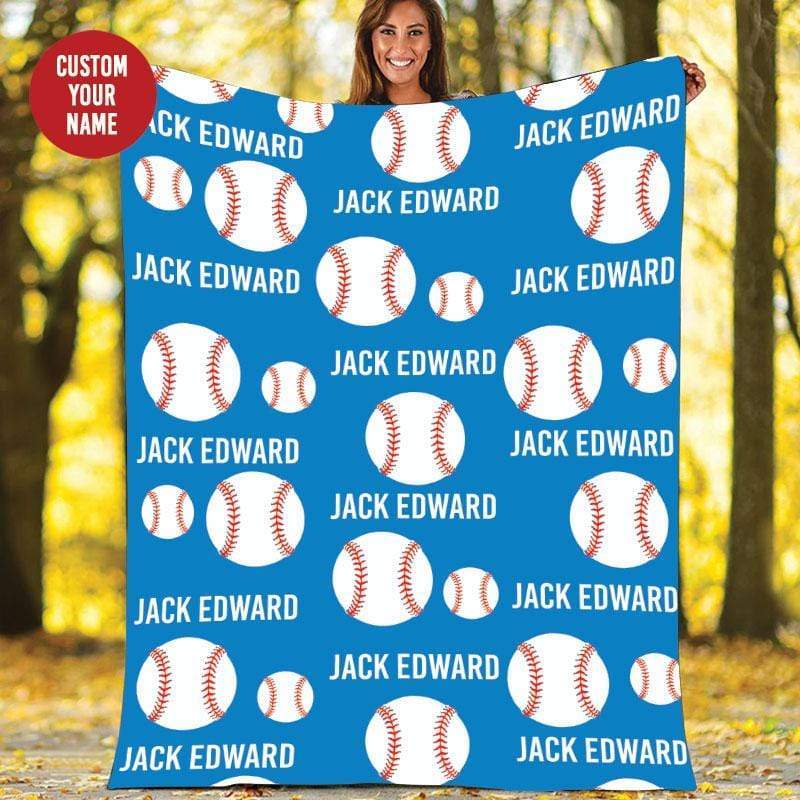 Baseball Custom Fleece Blanket with Name #1508H