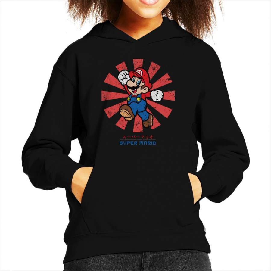Super Mario Retro Japanese Kid’s Hooded Sweatshirt