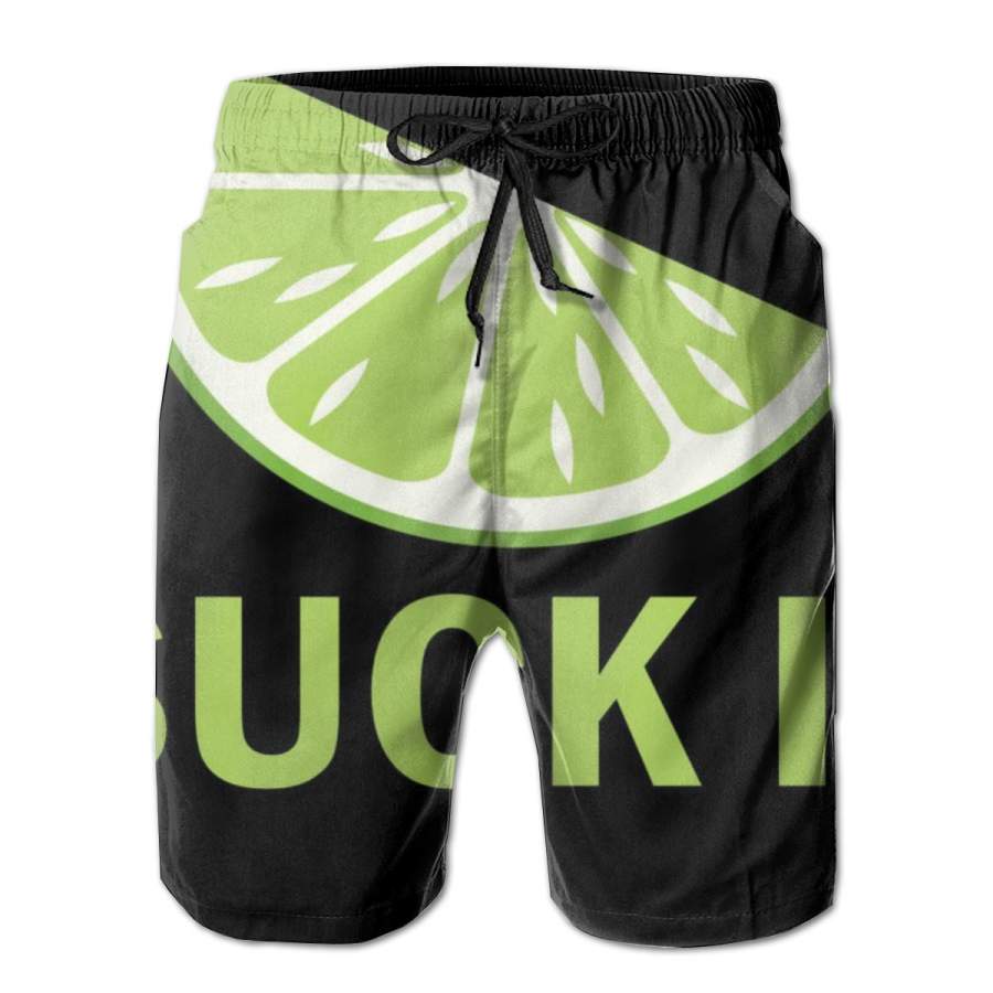 2 Pack Suck It Funny Tequila Shot Horizontal Poster Men Swim Trunks Drawstring Elastic Waist Quick Dry Beach Shorts with Mesh Lining Swimwear Bathing Suits