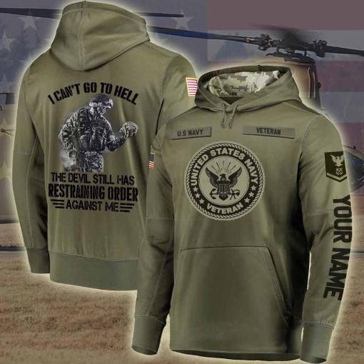 I Can’T Go To Hell Us Navy Hoodie,Us Navy Shirt, Navy Rank,Us Navy Camo Shirt , Custom Hoodie,Navy Veteran, 3D Design All Over Printed
