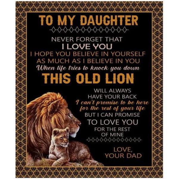 To My Daughter This Old Lion Portrait Poster & Canvas Gift For Daughter Birthday Gift For Dad Decor Wall Art Visual Art