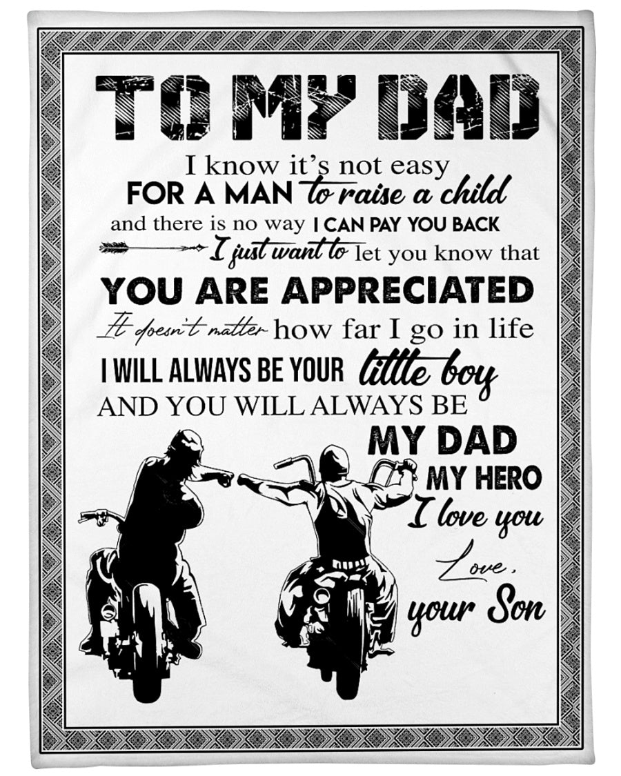 To My Dad, I Will Always Be Your Little Boy,Fleece Blanket Gift For Father Family Home Decor Bedding Couch Sofa Soft And Comfy Cozy