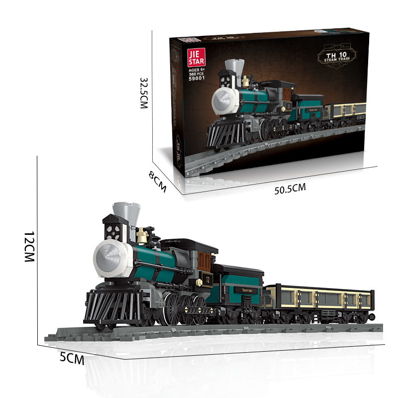 Creative Expert Ideas Lecomotive Steam Train Moc Railway Express Bricks Modular Model Building Blocks Toys for Children Gifts alx