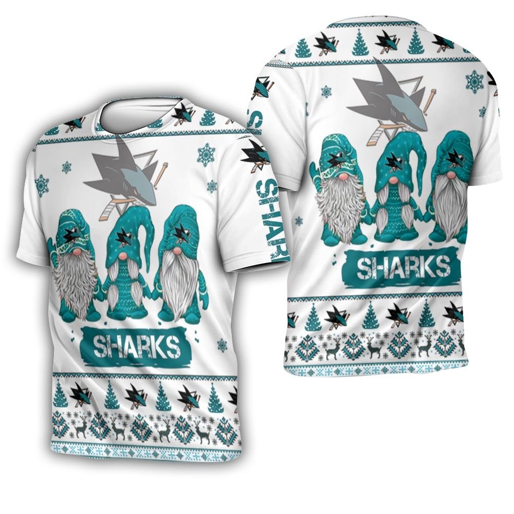 Christmas Gnomes San Jose Sharks Ugly Sweatshirt Christmas 3D 3D T-Shirt