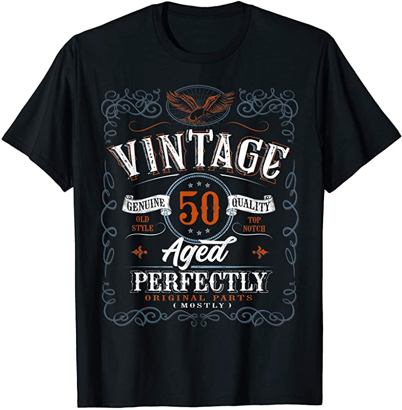 50th birthday gift idea for Vintage Aged 50 years old Dude T-Shirt