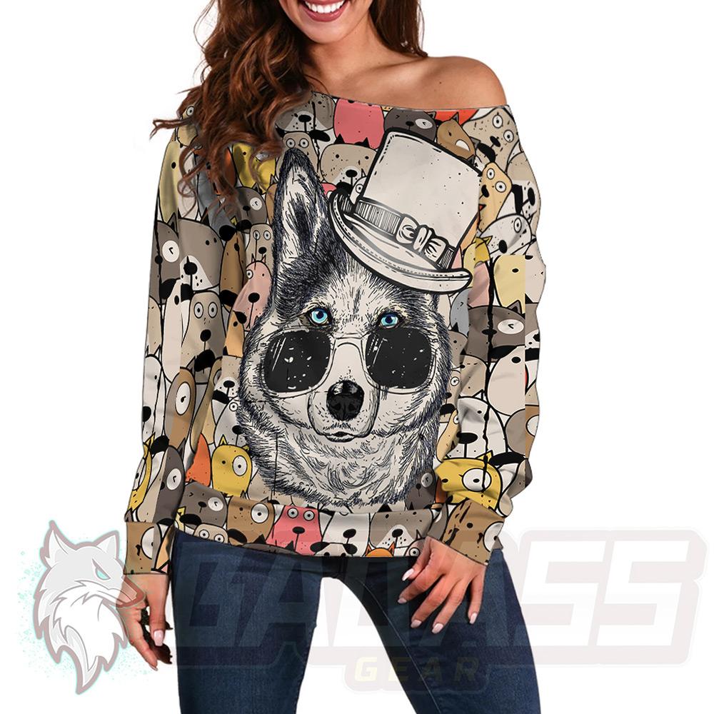 Husky Top Hat HUK-0015 Off Shoulder Sweaters