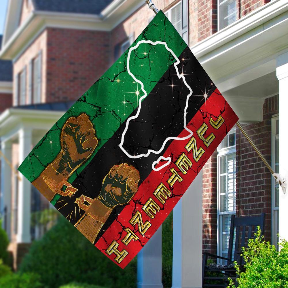 Black Lives Matter Juneteenth Proud African Flag, Garden Flag House Flag, Yard Flag, Outdoor Flag Decor