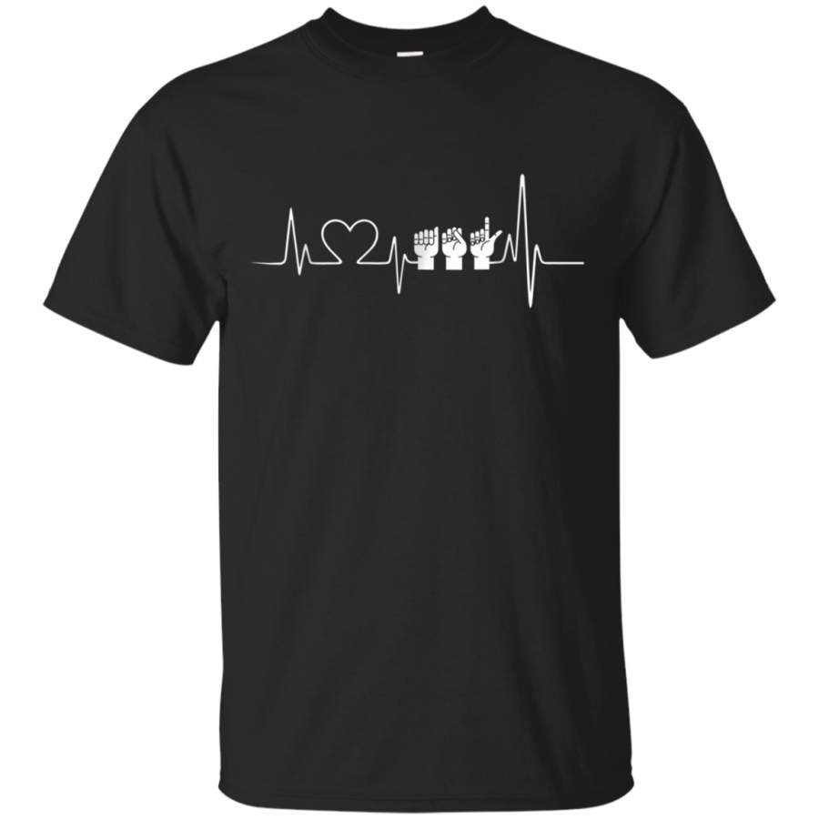 AGR ASL Heartbeat American Sign Language Deaf Gift T-Shirt