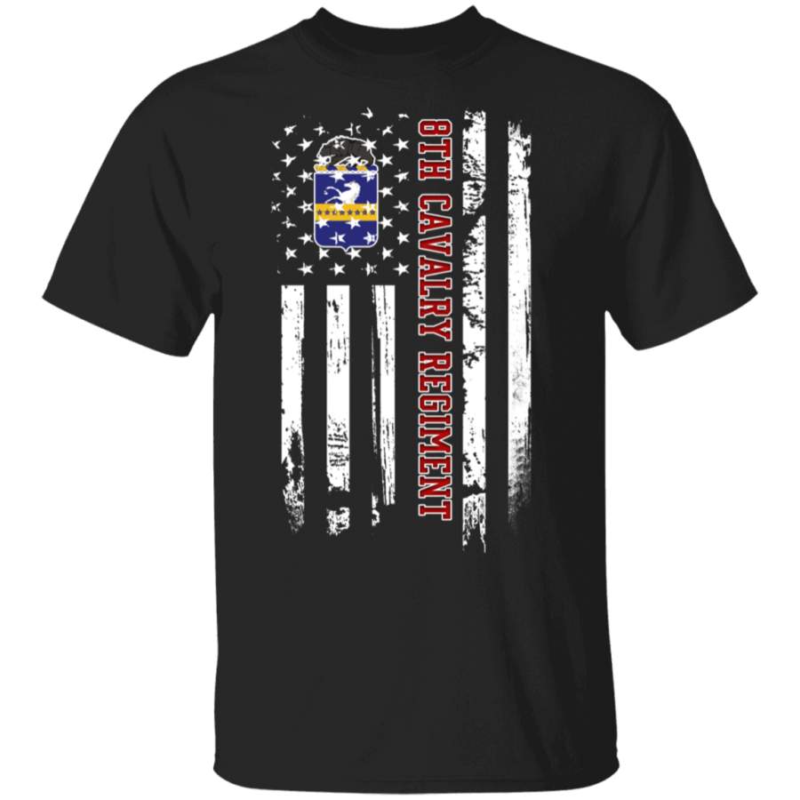 8th Cavalry Regiment Veteran American Flag Father’s Day Veteran’s Day Tshirt