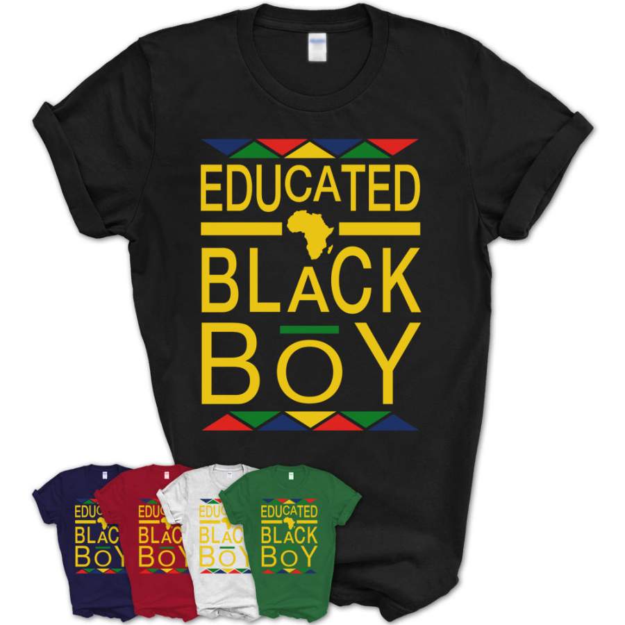 Educated Black Boy Dashiki Print African Pride Tshirt