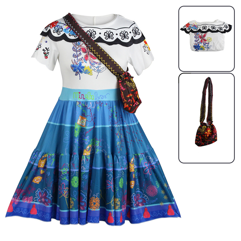 Anime Movie Encanto Madrigal Cosplay Costume Adult Princess Dress Mirabel Charm Fancy Dresses Carnival Party Gift Set alx