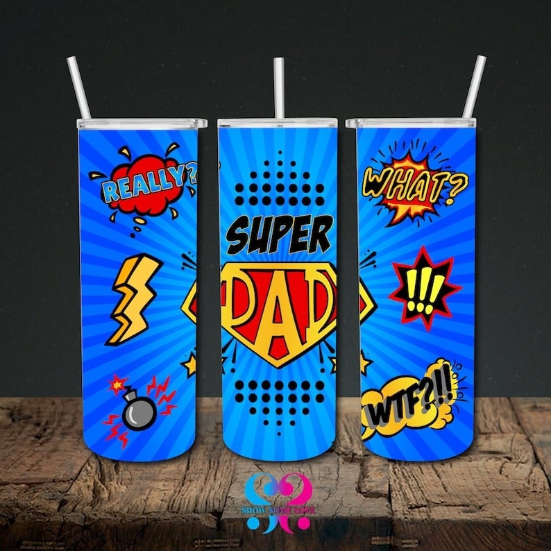 Dad Father'S Day - Super Dad - 20Oz Straight Tumbler Trending Fashion Design By PeckShirt 2024