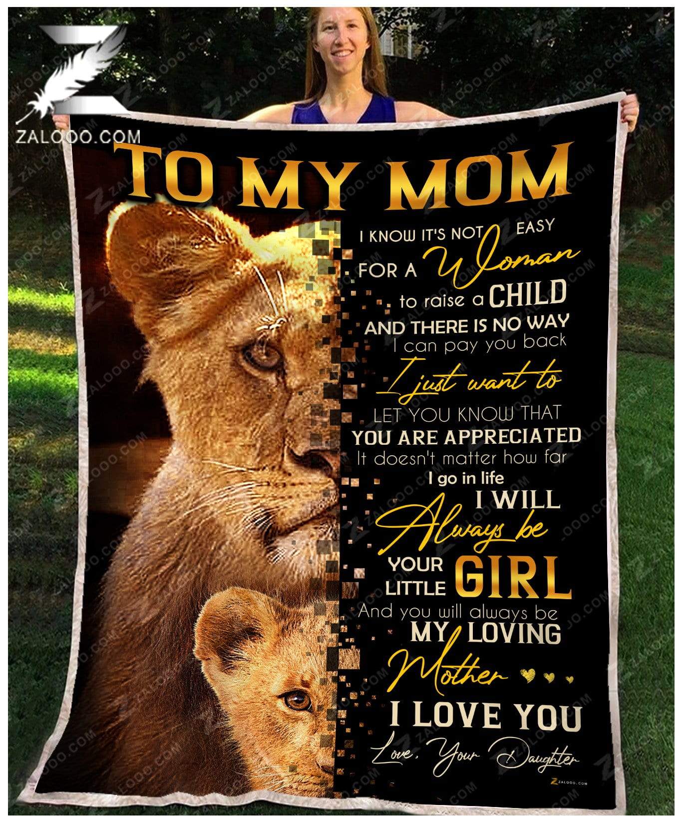 Animal – Fleece Blanket – Lion – To My Mom (Daughter) – My Loving Mother