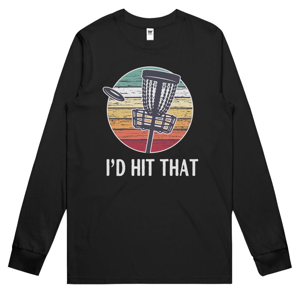 Retro Disc Golf Sport Shirt, I’D Hit That Sunset Vintage Long Sleeve T Shirts