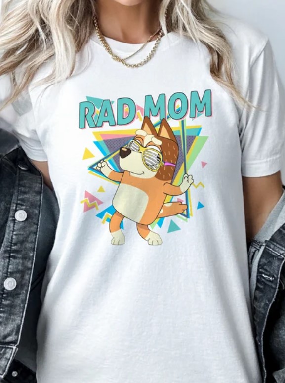 Bluey Bingo Family Disneyland Aesthetic T Shirt Outfit   Rad Mom Shirt   Cool Mom Club Tee   Mom Birthday Gift