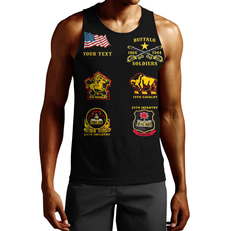 (Custom Personalised) Buffalo Soldiers Men Tank Top African American Military Original Style – Black Lt8