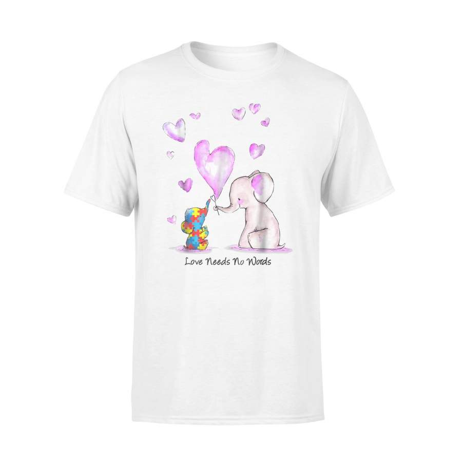 Autism Elephant Love Needs No Words Cute T-Shirt | Autism Awareness Shirt