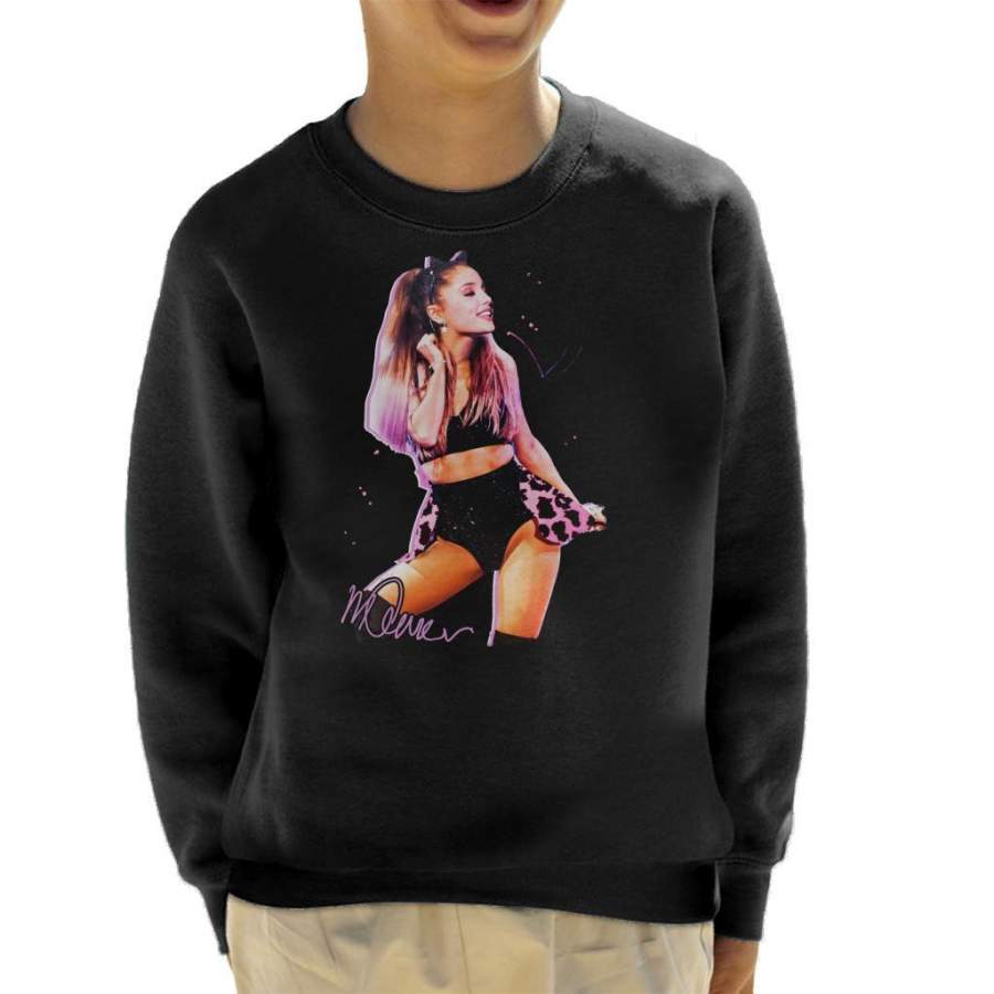 Sidney Maurer Original Portrait Of Ariana Grande Cat Ears Kid’s Sweatshirt