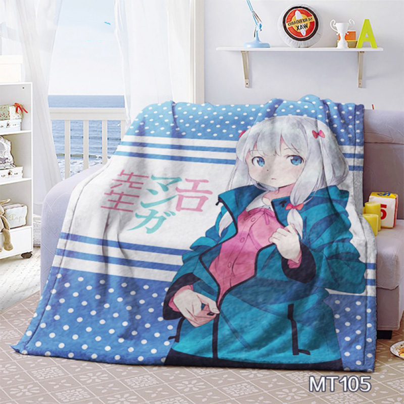 Anime Soft Warm Flannel Plush Throw Blanket Sofa Bed Knee Izumi Sagiri Blankets Eromanga Sensei Summer Kawaii Custom Blanket alx