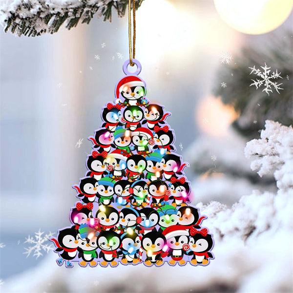 Penguin Lovely Tree Ornament 2D Effect