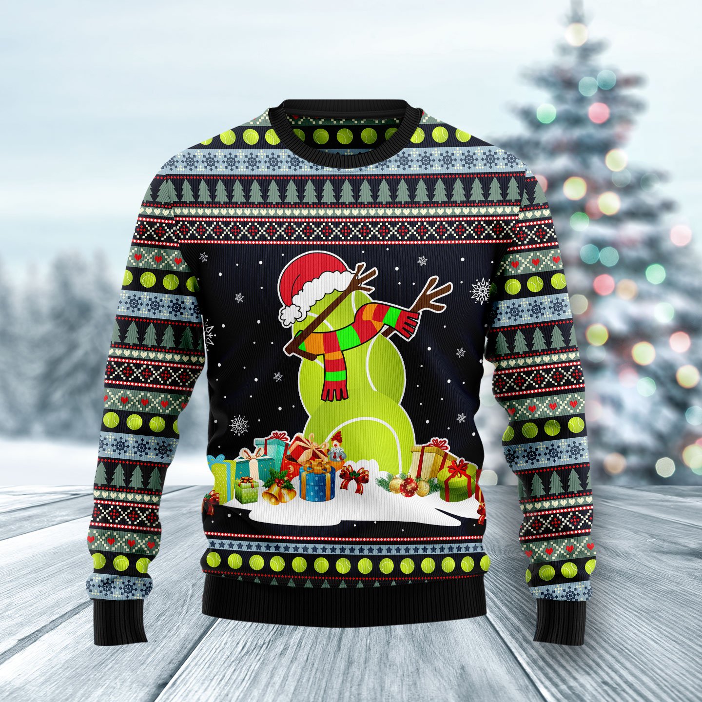 Tennis Snowman HT102910 Ugly Christmas Sweater unisex womens & mens, couples matching, friends, funny family sweater gifts (plus size available)