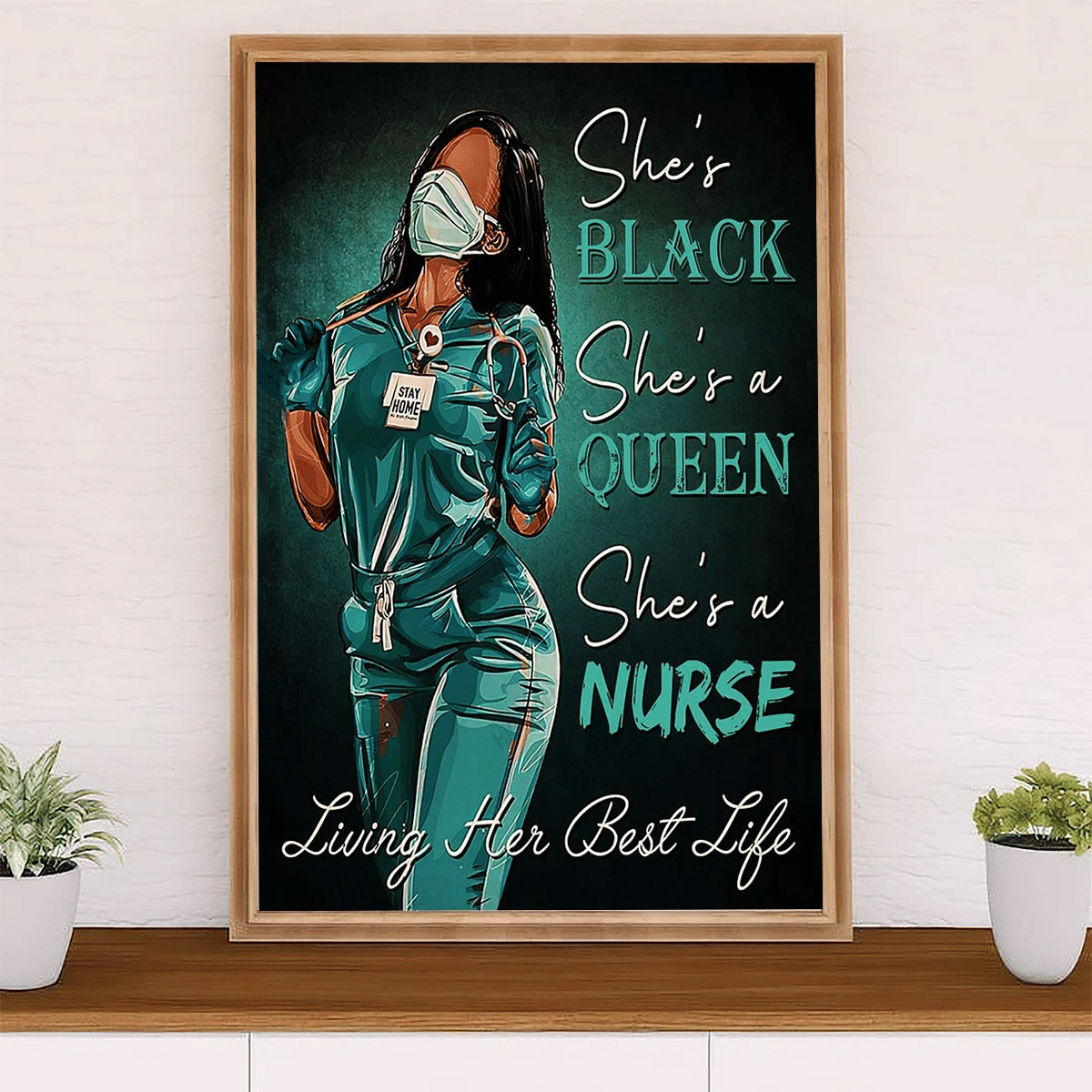 Black Queen Nurse Poster Canvas – Gift For Woman Nurse Female Nursing Evg84011