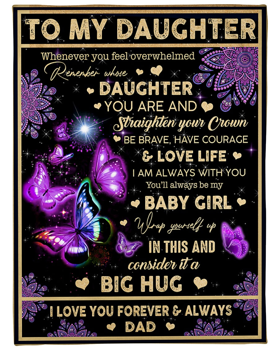 Personalized Blanket To My Daughter From Dad Vintage Design Butterfly ...