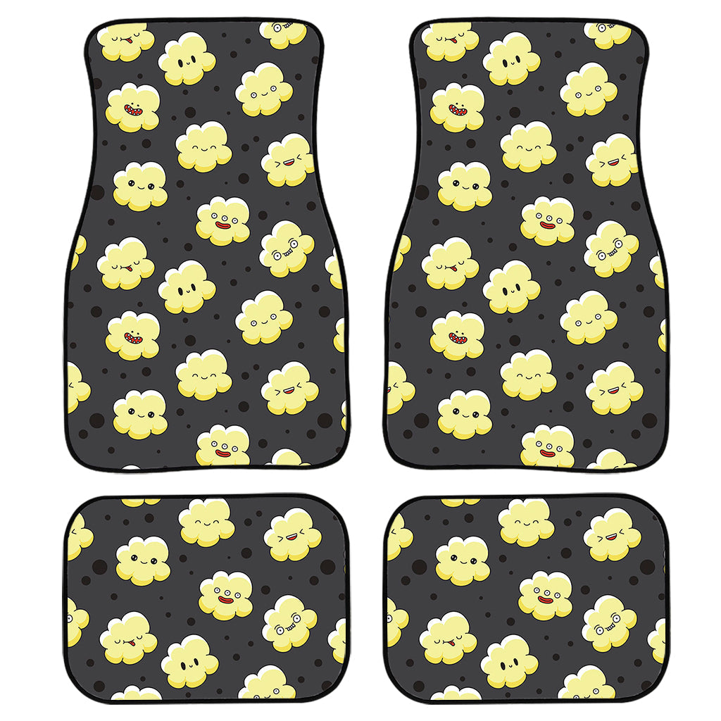 Cute Popcorn Pattern Print Front And Back Car Floor Mats, Front Car Mat