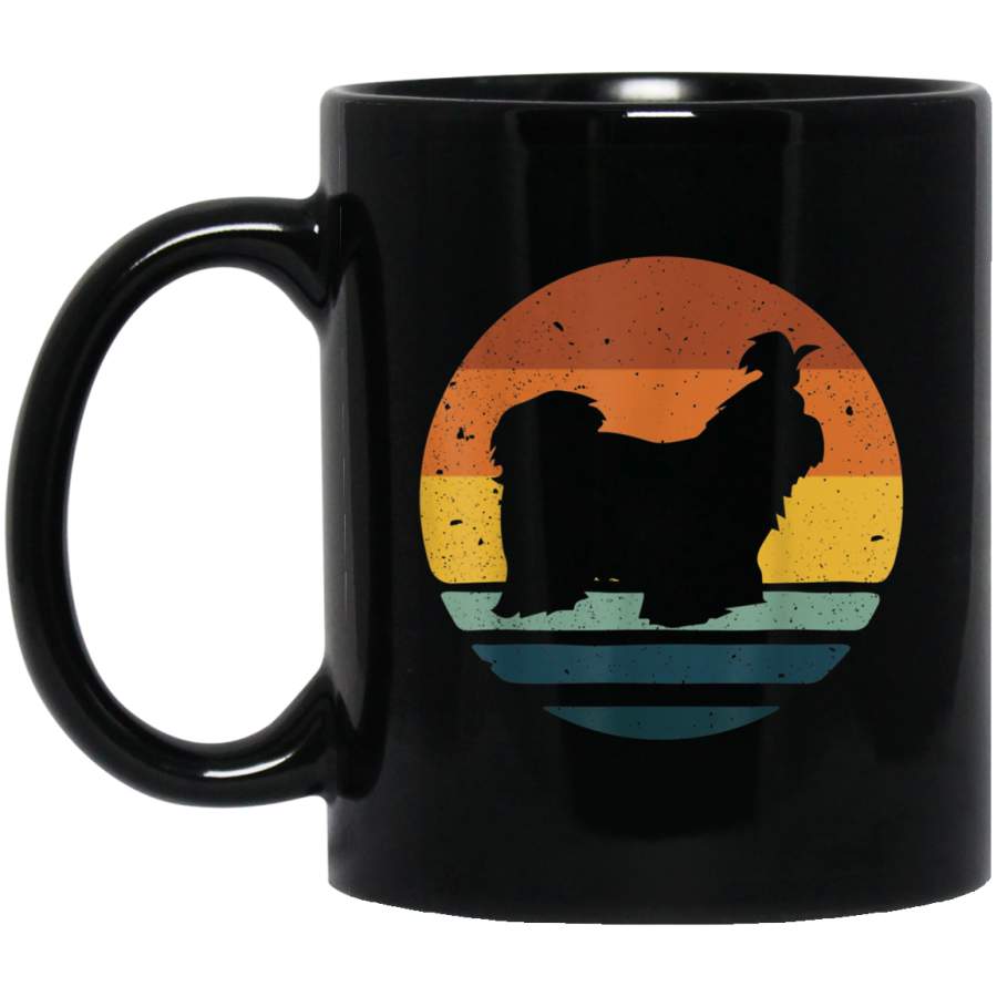 Shih Tzu Vintage Retro Dog Mom Dad Gift 11 oz 15 oz Mug Black