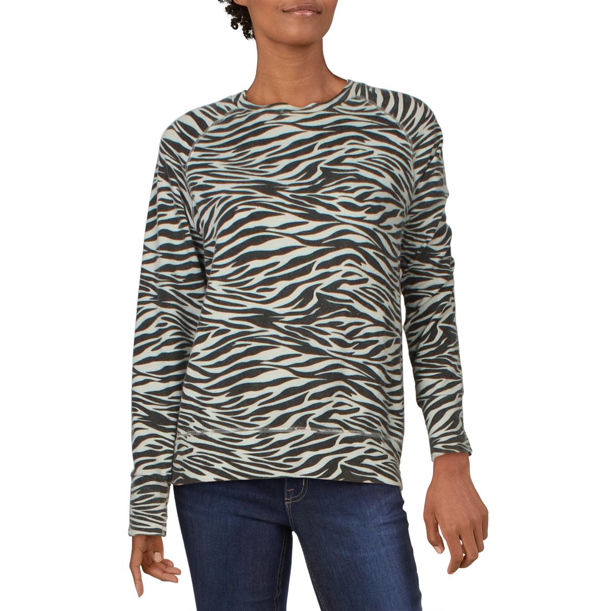 Womens Animal Print Crewneck Sweatshirt