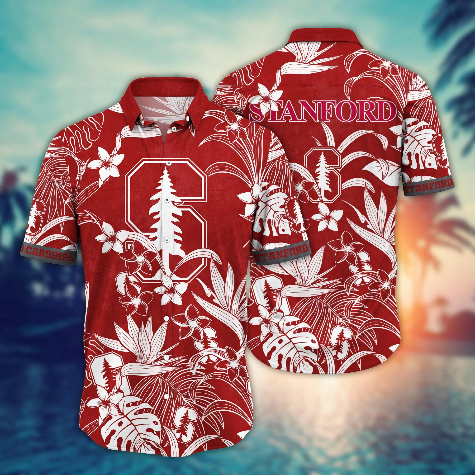 Stanford Cardinal NCCA Hawaiian Shirt Parasolstime Aloha Shirt