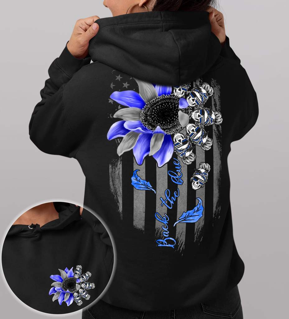 Back The Blue Sunflower Gift Standard Hoodie 2 Sides