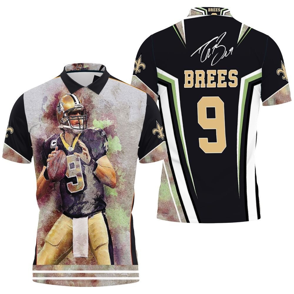 New Orleans Saints Drew Bees Legend Qustyleerback 3D Personalized Polo Shirt