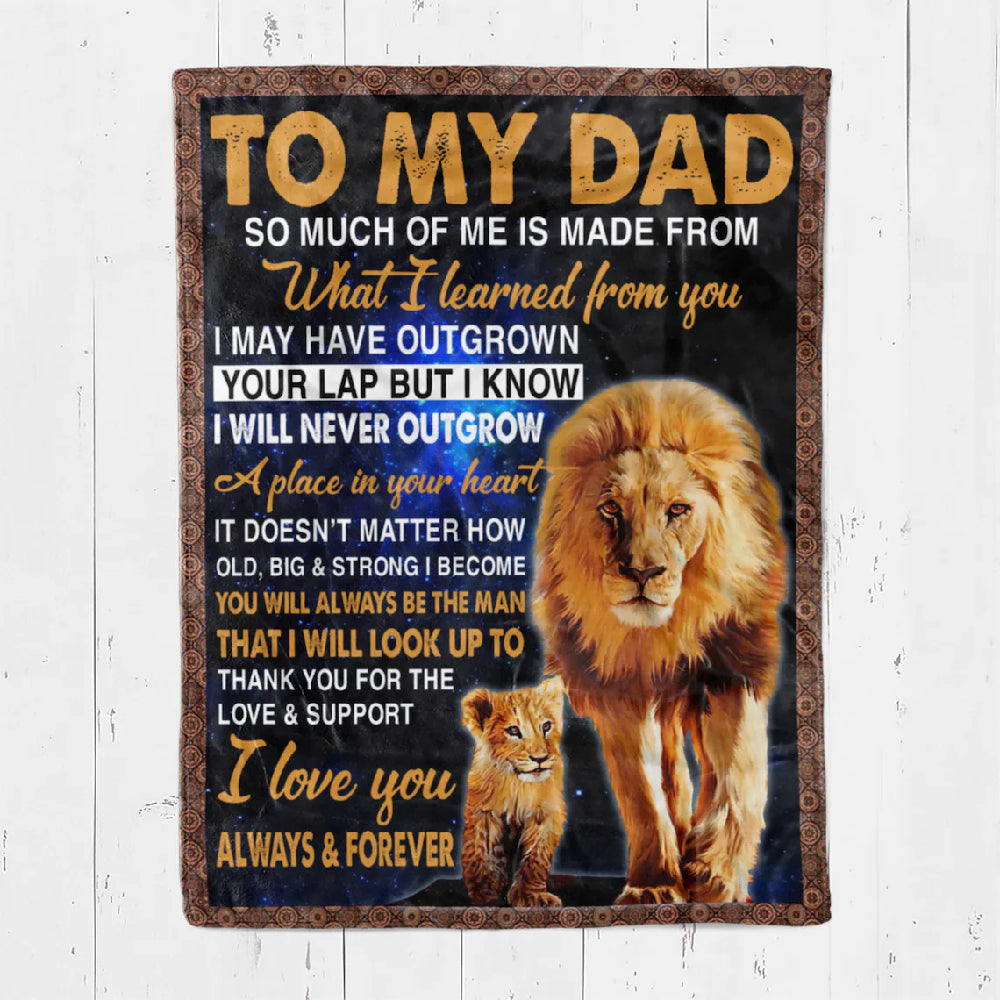 To My Father Thank You For The Love And Support Fleece Blanket Gift For Family,Birthday,Parents,Dad Gift Home Decor Bedding Couch Sofa Soft And Comfy