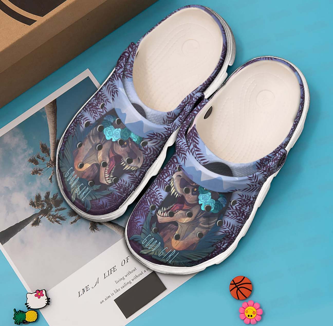 Dinosaur Personalized Clog, Custom Name, Text, Color, Number Fashion Style For Women, Men, Kid, Print 3D Good Girl